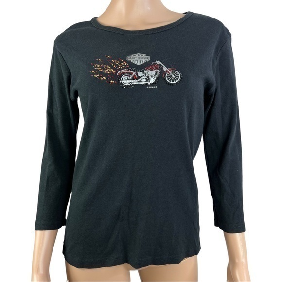 Harley Davidson Women Motorcycle Shirt State LA Sz L - Picture 1 of 9